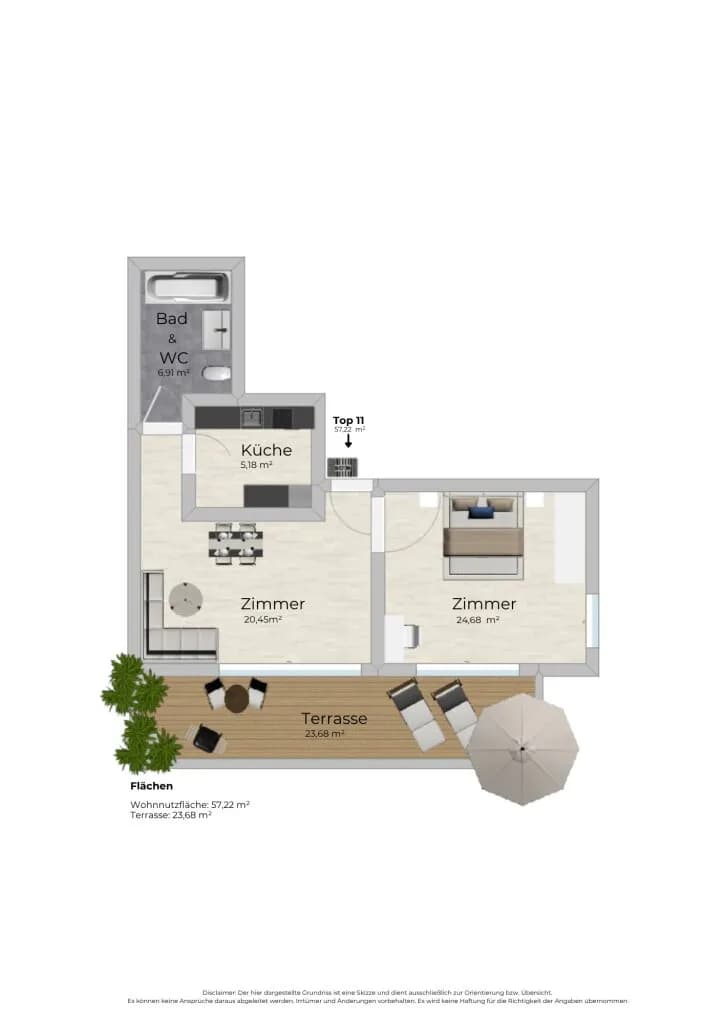 2-Zimmer-Wohnung kaufen in Gänserndorf – 57,22 m², € 284.000 – Bild 10 von 10