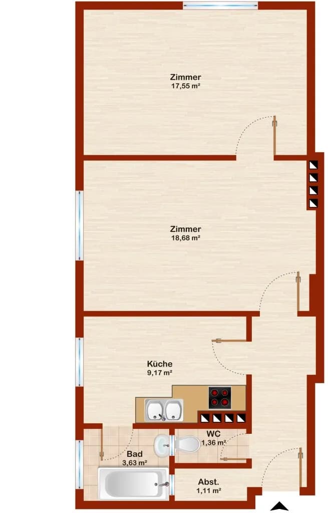 2-Zimmer-Wohnung kaufen in Mödling – 57 m², € 195.000 – Bild 13 von 14