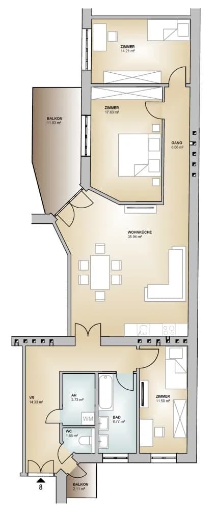 4-Zimmer-Wohnung mieten in Wien – 112,42 m², € 2.293 – Bild 19 von 19