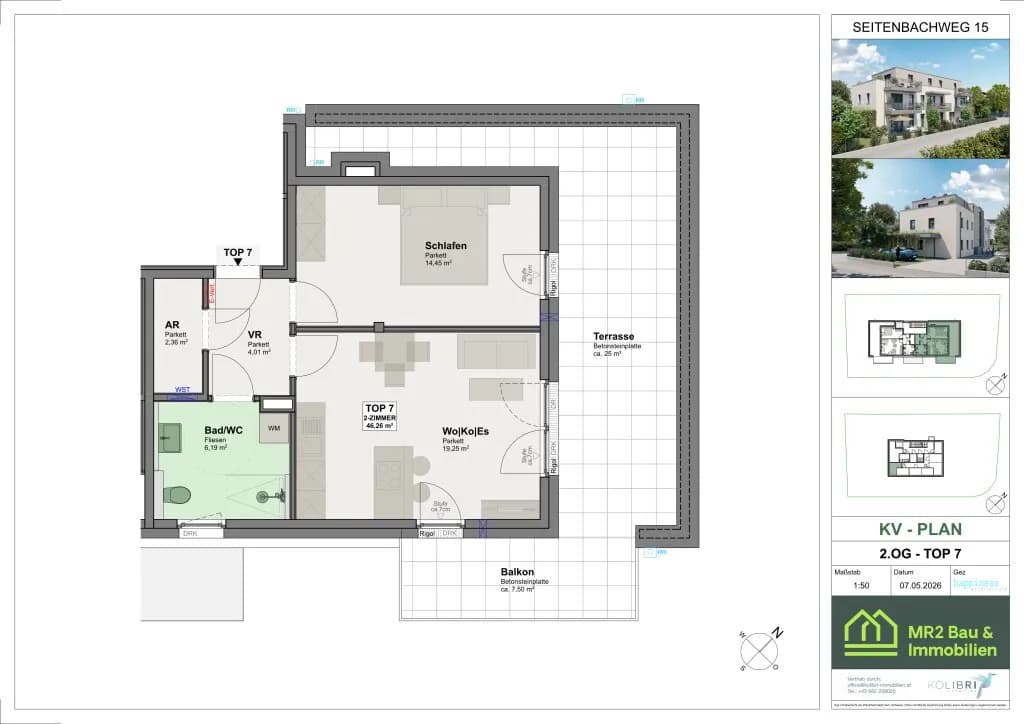 2-Zimmer-Wohnung kaufen in Salzburg Stadt – 46,26 m², € 468.000 – Bild 4 von 7