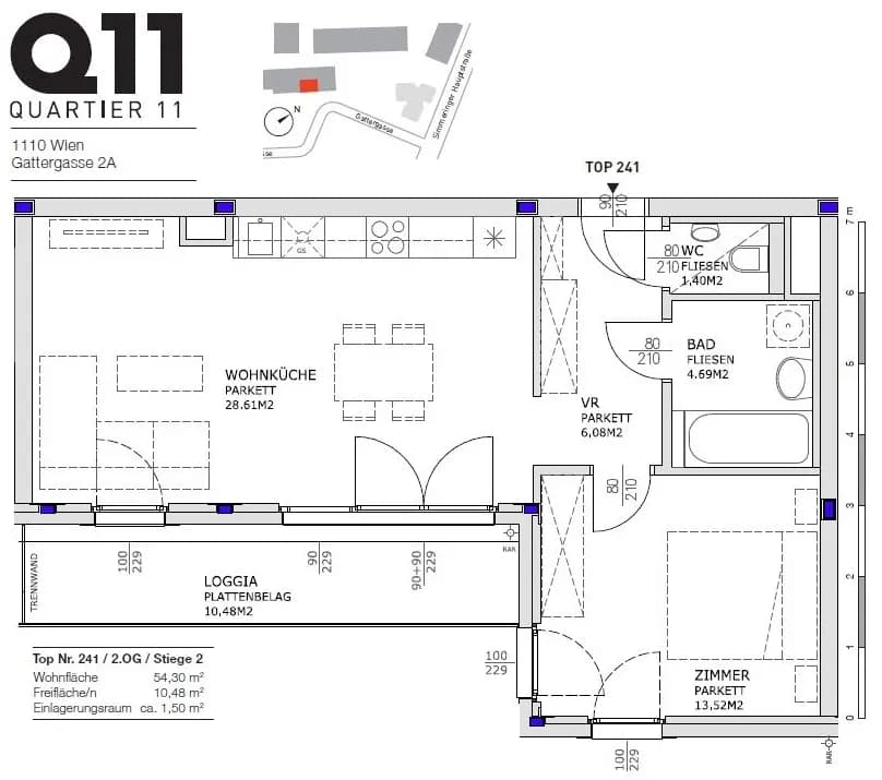 2-Zimmer-Wohnung mieten in Wien – 54,3 m², € 1.099 – Bild 13 von 14
