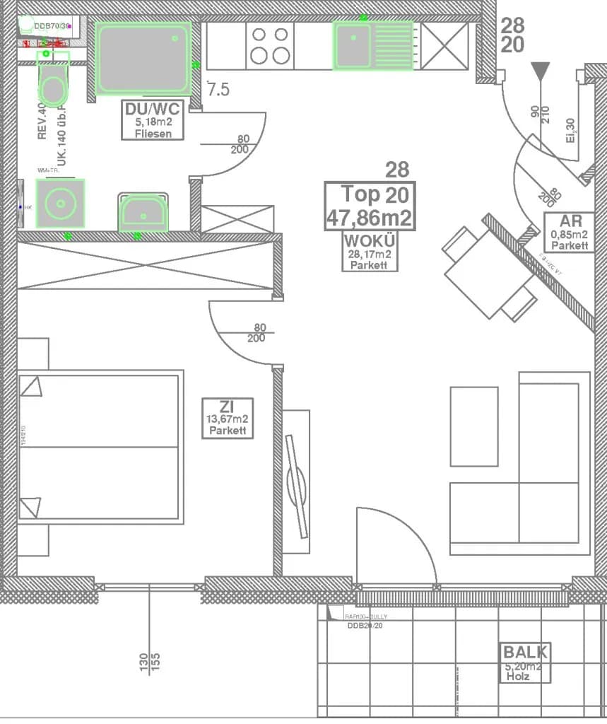 2-Zimmer-Wohnung mieten in Wien – 47,86 m², € 969 – Bild 22 von 22