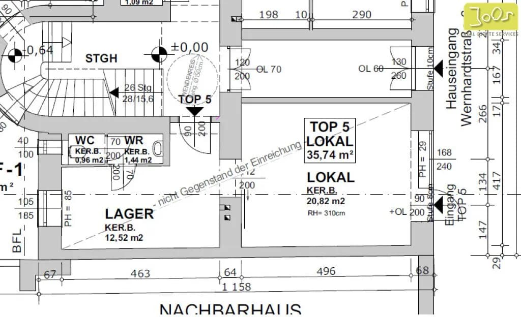 2-Zimmer-Gewerbeimmobilie kaufen in Wien – 36 m², € 89.500 – Bild 2 von 2
