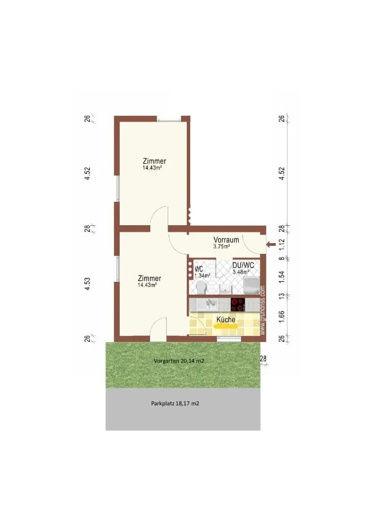 2-Zimmer-Wohnung kaufen in Salzburg-Umgebung – 44 m², € 119.000
