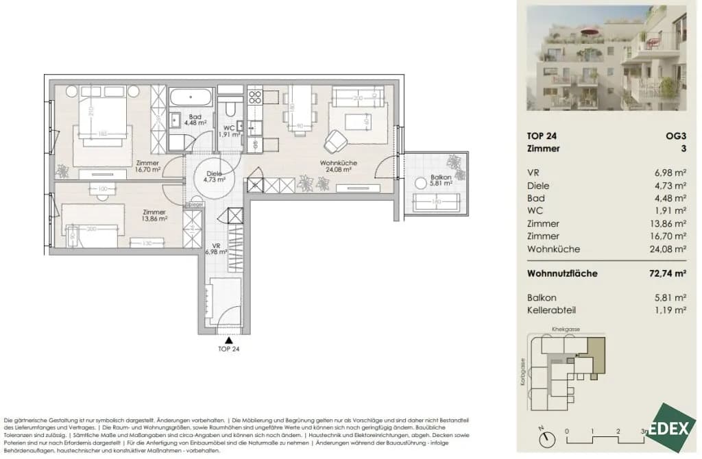 3-Zimmer-Wohnung kaufen in Wien – 72,74 m², € 412.000 – Bild 25 von 25