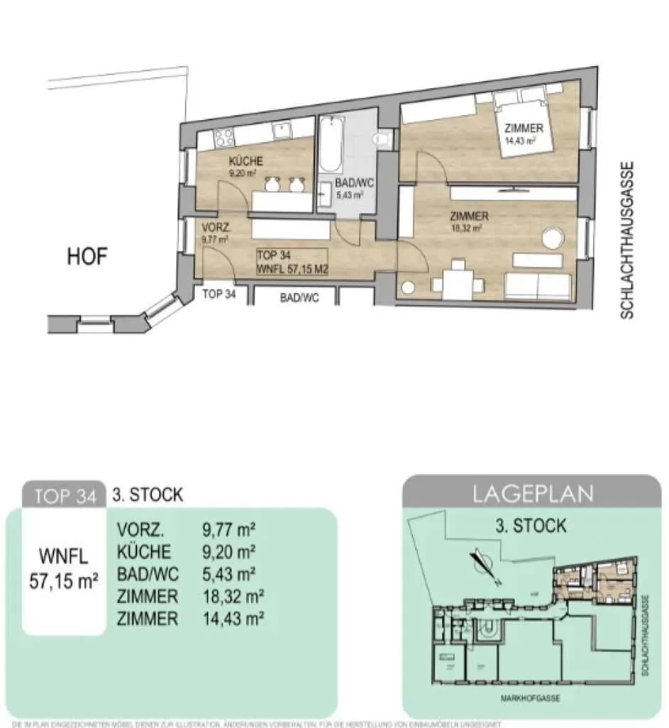 2-Zimmer-Wohnung kaufen in Wien – 57,15 m², € 270.000 – Bild 14 von 14