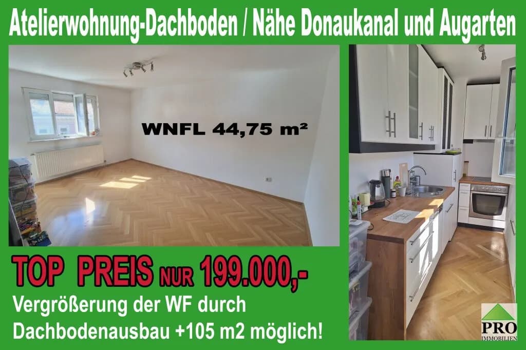 2-Zimmer-Wohnung kaufen in Wien – 44,75 m², € 199.000
