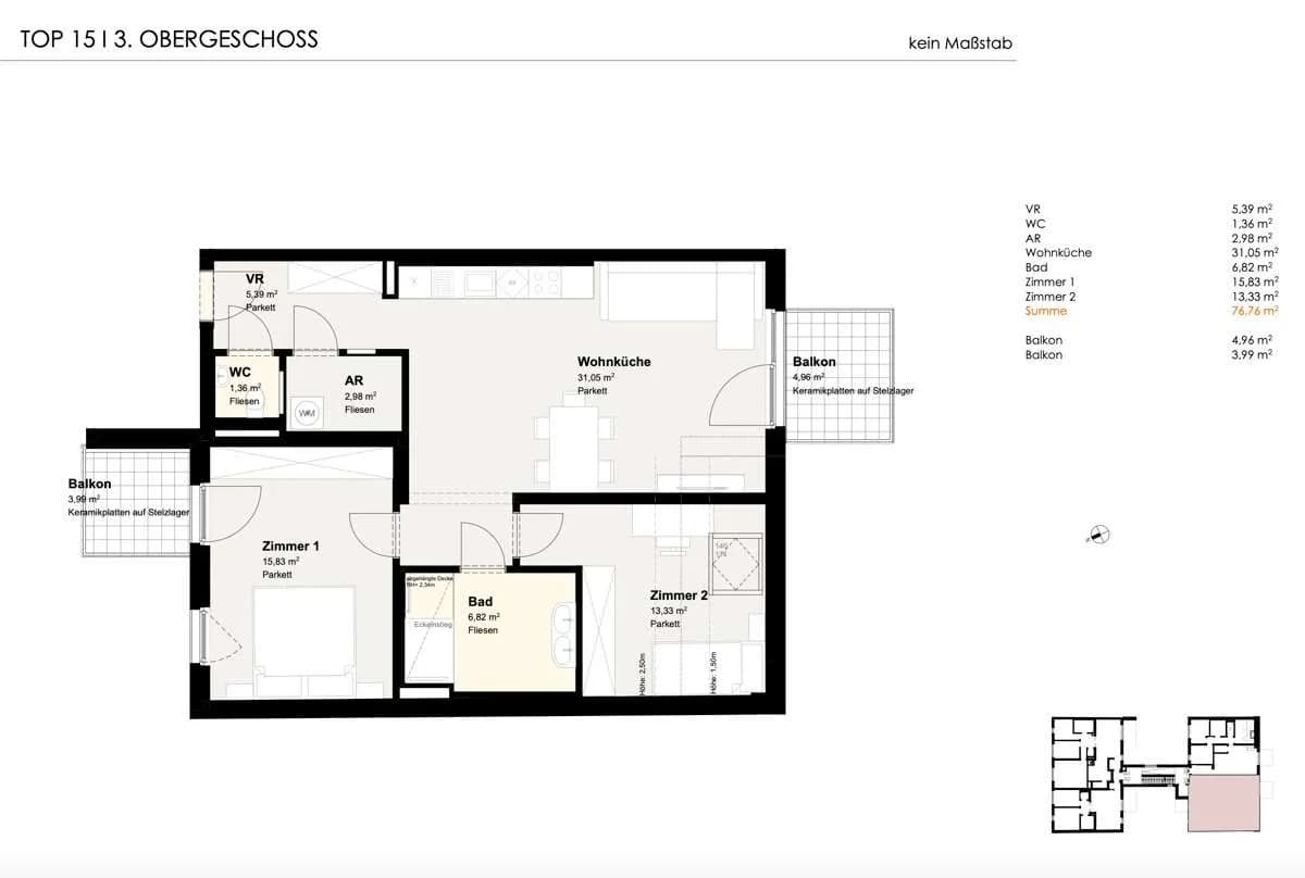 3-Zimmer-Wohnung kaufen in Baden – 76,76 m², € 599.000 – Bild 12 von 12