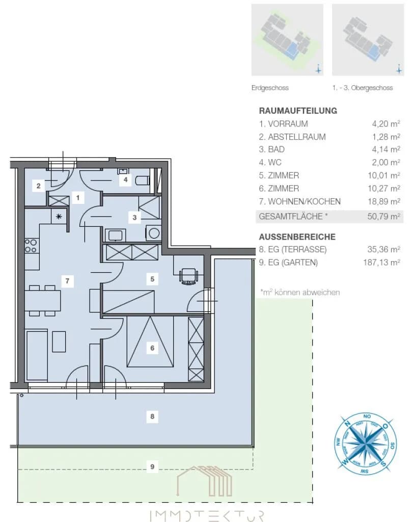 3-Zimmer-Wohnung kaufen in Graz – 50,79 m², € 265.000 – Bild 9 von 9