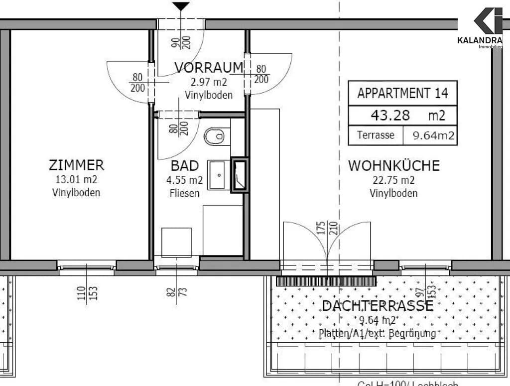 2-Zimmer-Wohnung mieten in Wien – 43,28 m², € 960 – Bild 5 von 16