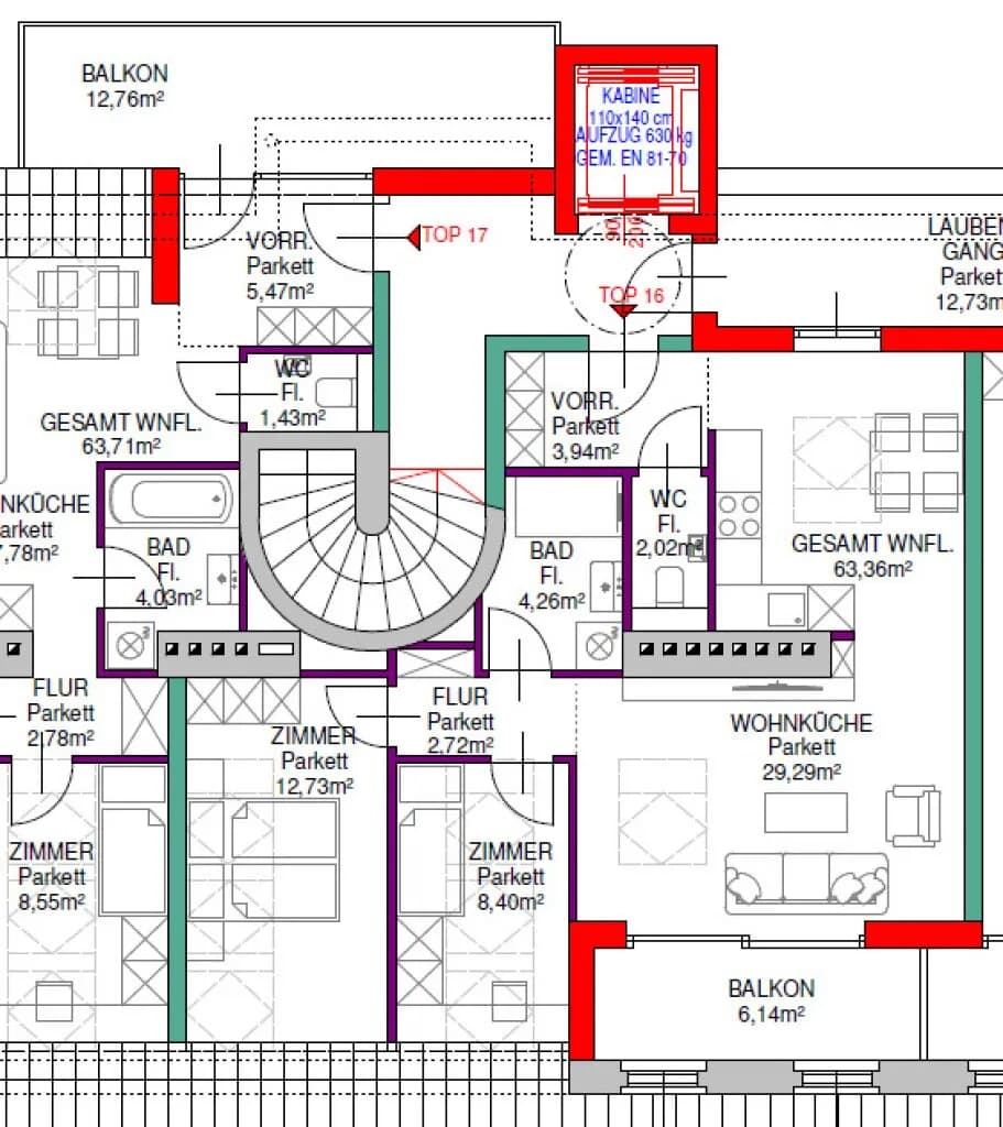 3-Zimmer-Wohnung kaufen in Wien – 63,36 m², € 346.500 – Bild 7 von 11