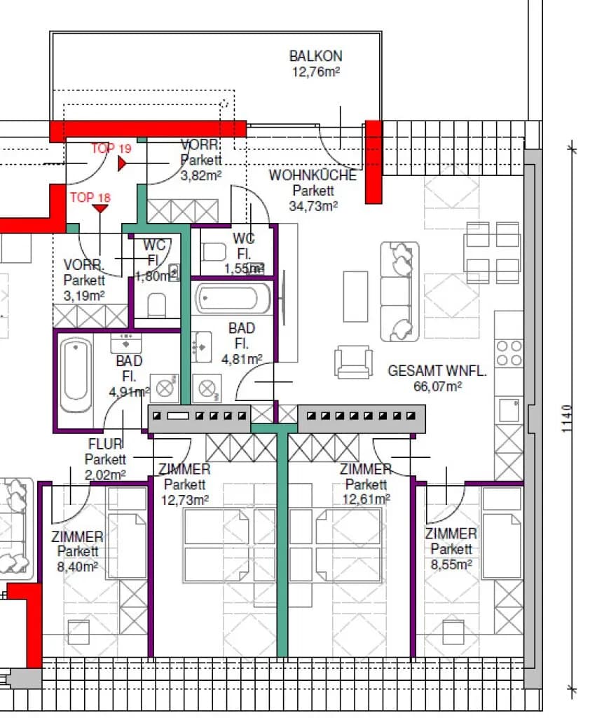 3-Zimmer-Wohnung kaufen in Wien – 66,07 m², € 363.000 – Bild 10 von 11