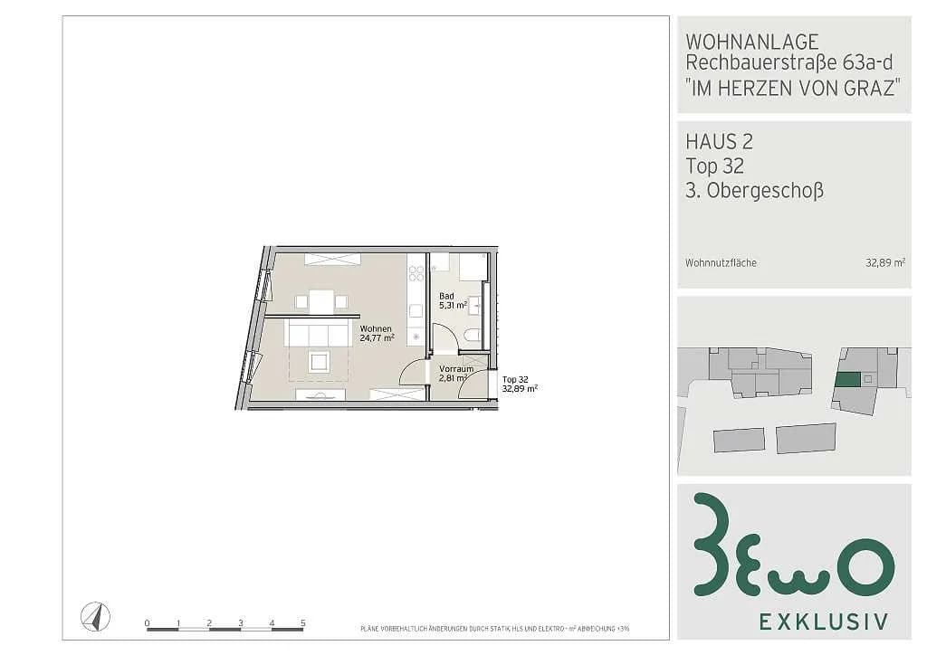 1-Zimmer-Wohnung kaufen in Graz – 32,89 m², € 233.000 – Bild 15 von 15