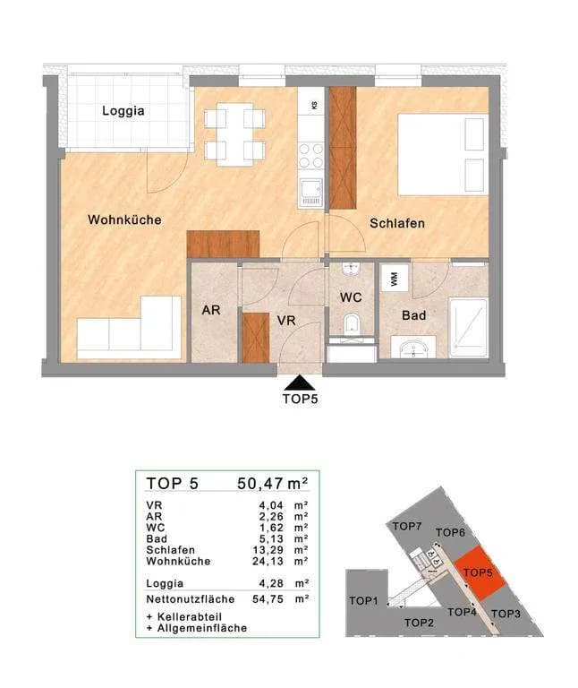 2-Zimmer-Wohnung mieten in Linz – 50,47 m², € 829 – Bild 15 von 17