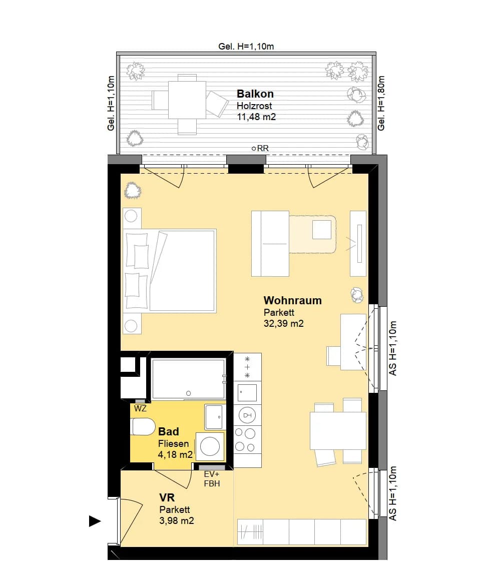 1-Zimmer-Wohnung mieten in Wien – 41,07 m², € 999 – Bild 8 von 8