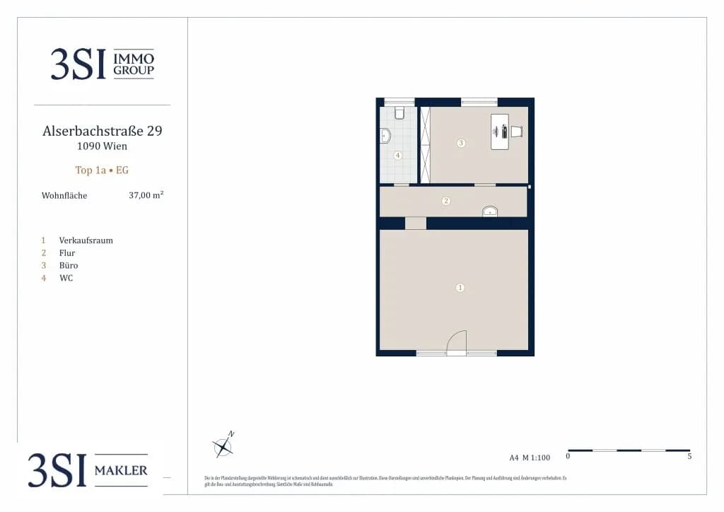 Gewerbeimmobilie mieten in Wien – 37 m², € 843 – Bild 7 von 7