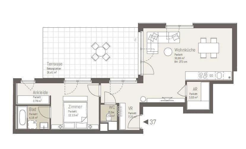 2-Zimmer-Wohnung kaufen in Wien – 63,24 m², € 481.308 – Bild 3 von 21