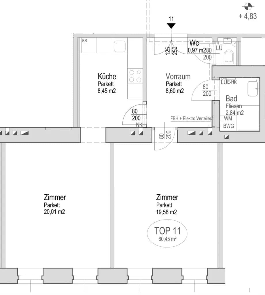 2-Zimmer-Wohnung mieten in Wien – 60,45 m², € 939 – Bild 11 von 11