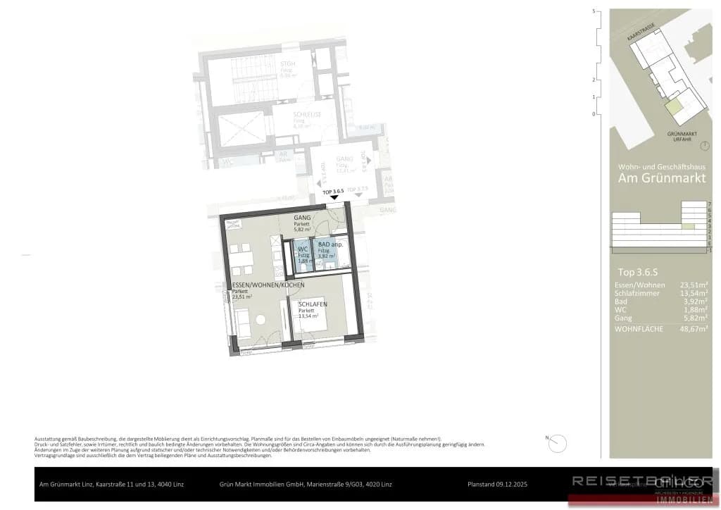 2-Zimmer-Wohnung kaufen in Linz – 47,56 m², € 357.043 – Bild 6 von 6