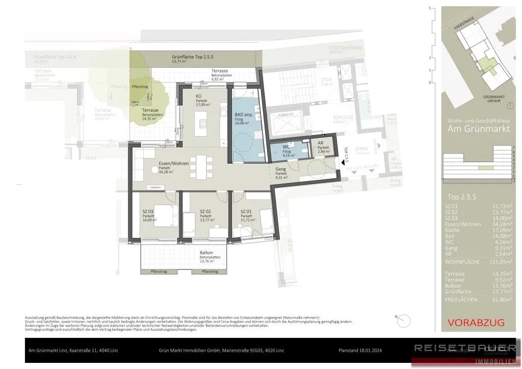 4-Zimmer-Wohnung kaufen in Linz – 119,94 m², € 906.934 – Bild 6 von 6
