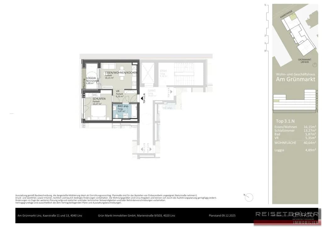 2-Zimmer-Wohnung kaufen in Linz – 40,64 m², € 316.500 – Bild 6 von 6