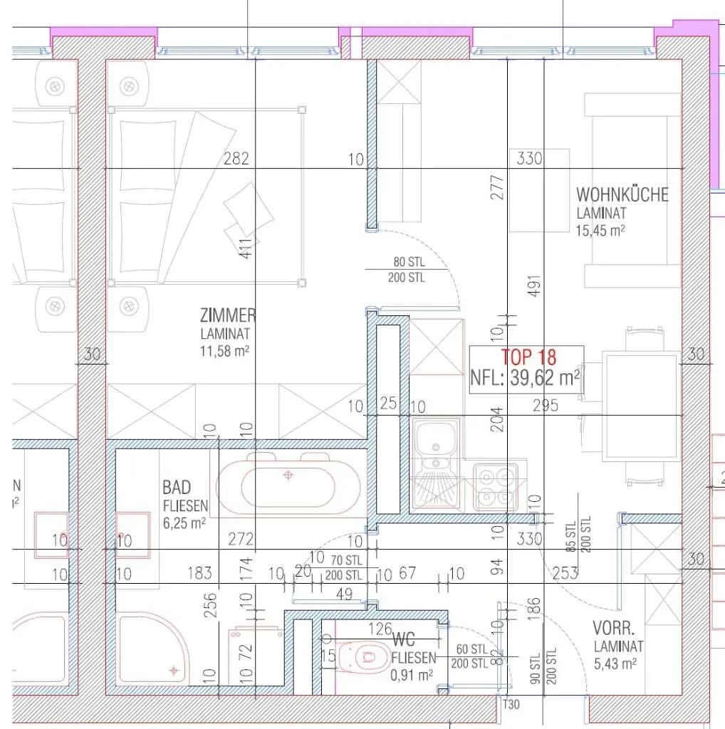 2-Zimmer-Wohnung mieten in Klagenfurt – 40 m², € 673 – Bild 14 von 14