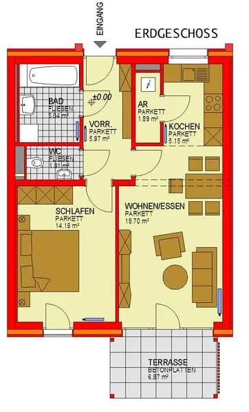2-Zimmer-Wohnung mieten in Murtal – 52,83 m², € 764 – Bild 2 von 2