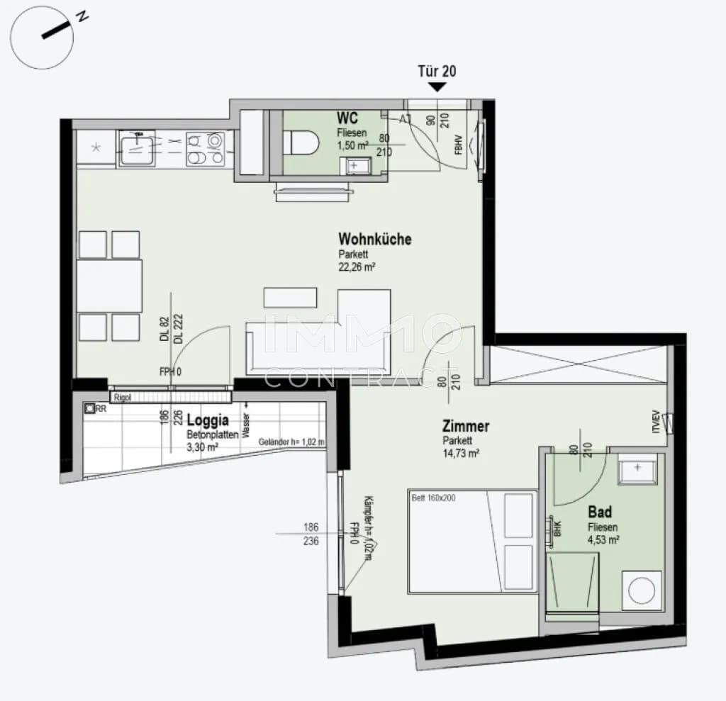 2-Zimmer-Wohnung kaufen in Wien – 46,32 m², € 303.100 – Bild 9 von 9