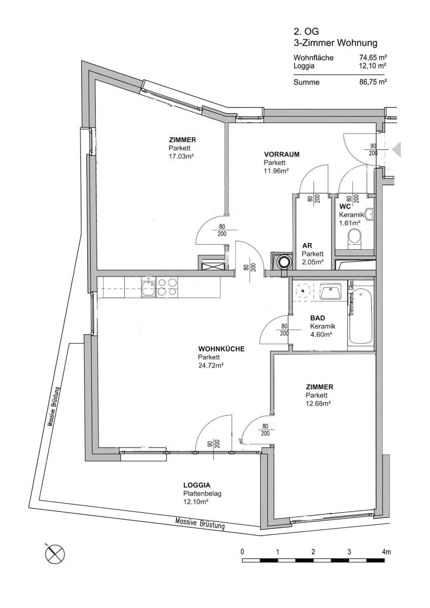 3-Zimmer-Wohnung mieten in Wien – 75 m², € 1.490 – Bild 13 von 13