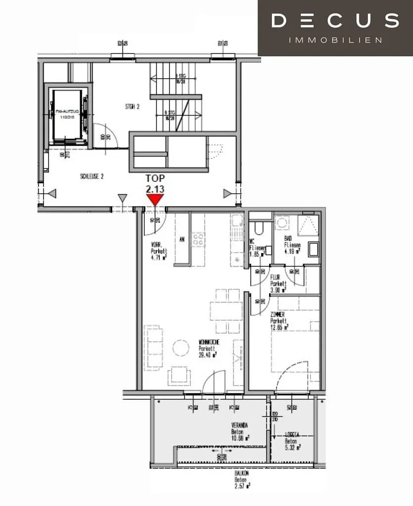 2-Zimmer-Wohnung mieten in Wien – 56,7 m², € 1.250 – Bild 11 von 11