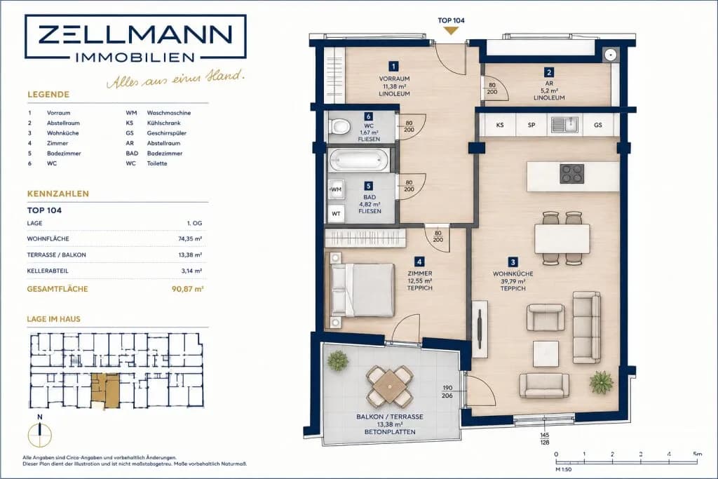 2-Zimmer-Wohnung kaufen in Wien – 75 m², € 375.000 – Bild 8 von 8