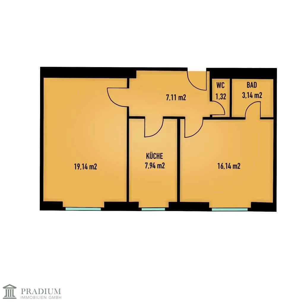 2-Zimmer-Wohnung kaufen in Wien – 54,79 m², € 199.000 – Bild 7 von 7