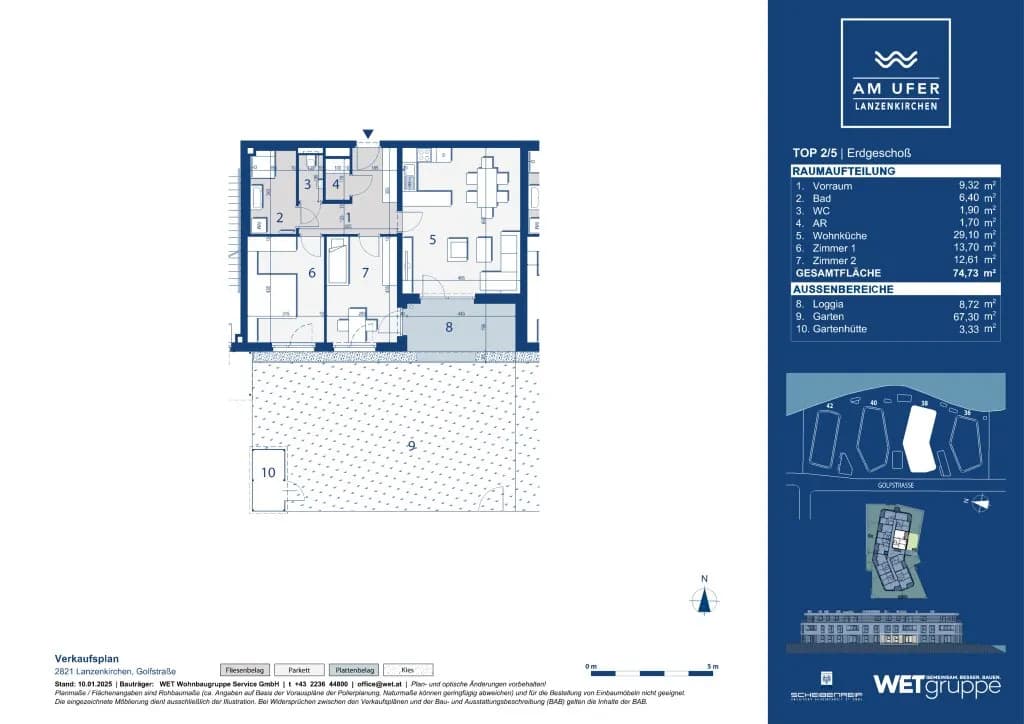 3-Zimmer-Wohnung kaufen in Wiener Neustadt Land – 74,73 m², € 362.600 – Bild 7 von 8
