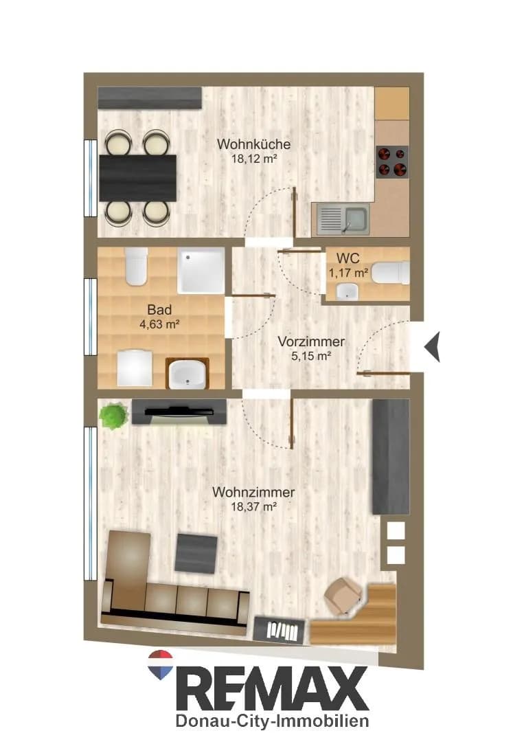 2-Zimmer-Wohnung mieten in Tulln – 41 m², € 647 – Bild 11 von 11