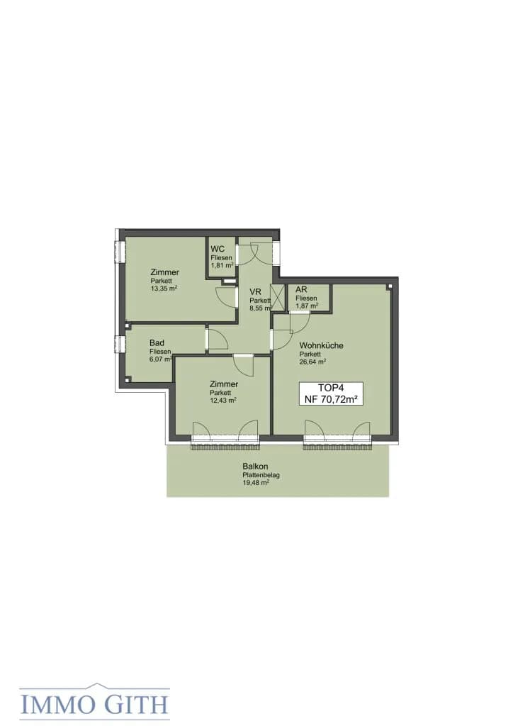 3-Zimmer-Wohnung kaufen in Mödling – 71,16 m², € 540.750 – Bild 8 von 8
