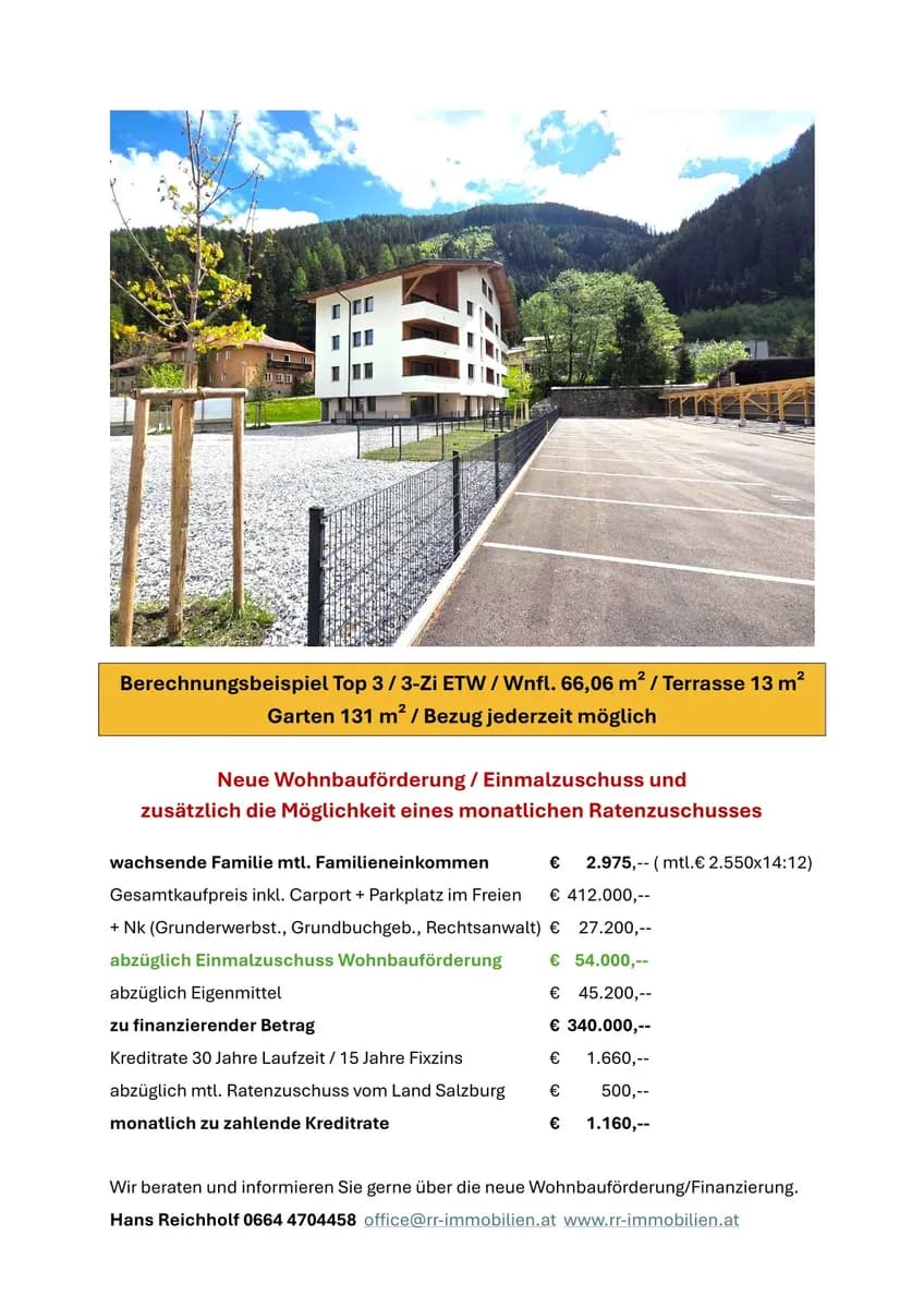 3-Zimmer-Wohnung kaufen in Sankt Johann im Pongau – 66 m², € 379.000 – Bild 2 von 4