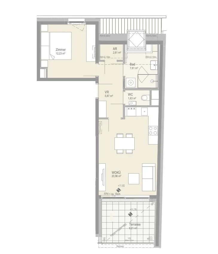 2-Zimmer-Wohnung kaufen in Wien – 50,93 m², € 334.900 – Bild 9 von 9