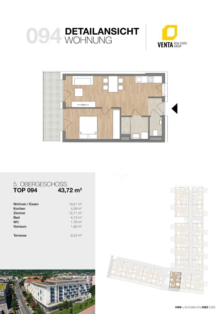 2-Zimmer-Wohnung mieten in Graz – 43,72 m², € 770 – Bild 7 von 8