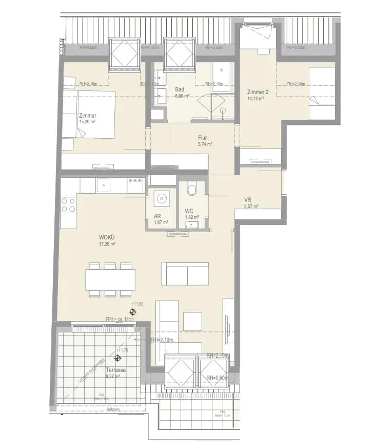 3-Zimmer-Wohnung kaufen in Wien – 90,07 m², € 569.900 – Bild 7 von 7