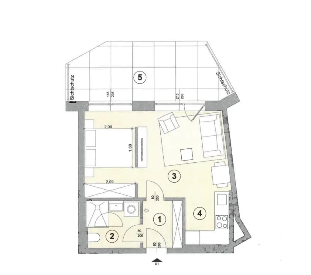 2-Zimmer-Wohnung mieten in Wien – 42 m², € 969 – Bild 10 von 10