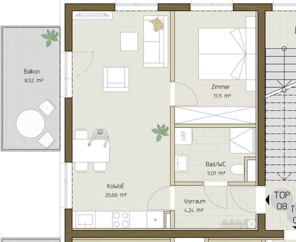 2-Zimmer-Wohnung kaufen in Graz – 46,05 m², € 272.428 – Bild 6 von 6