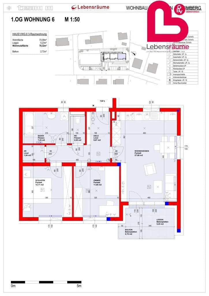 3-Zimmer-Wohnung mieten in Rohrbach – 78,32 m², € 847 – Bild 16 von 16
