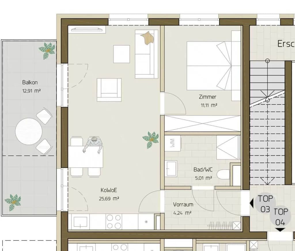 2-Zimmer-Wohnung kaufen in Graz – 46,05 m², € 272.428 – Bild 6 von 6