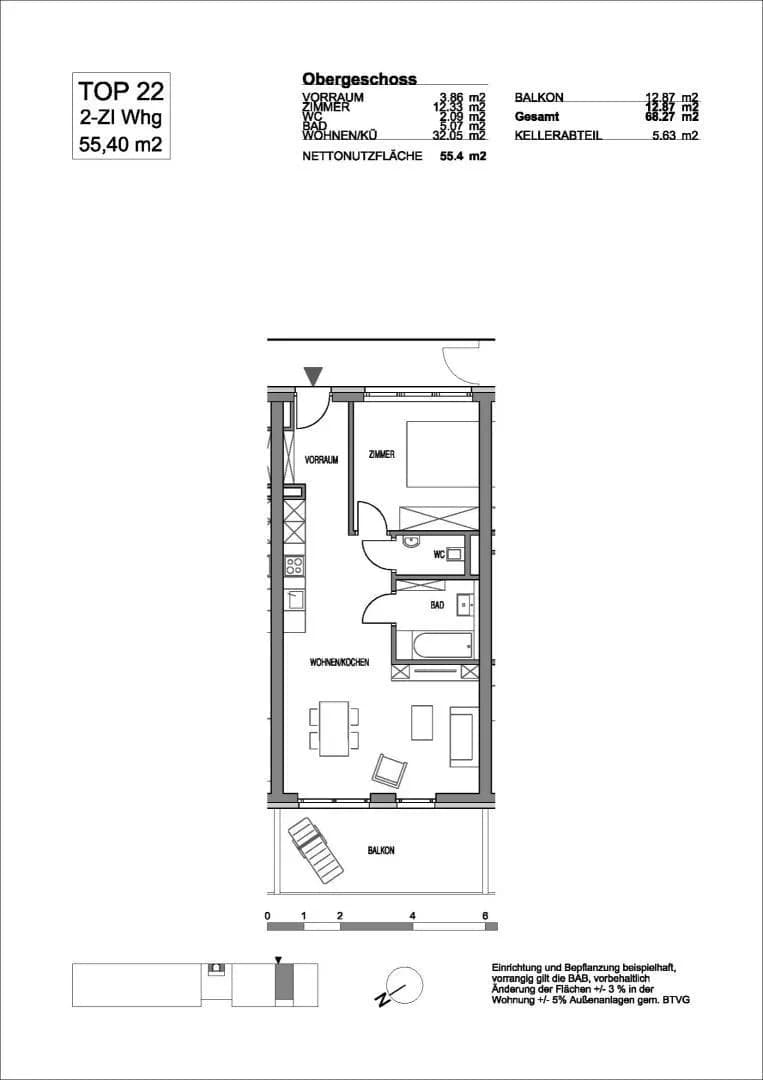 2-Zimmer-Wohnung kaufen in Graz – 55,8 m², € 210.100 – Bild 6 von 6