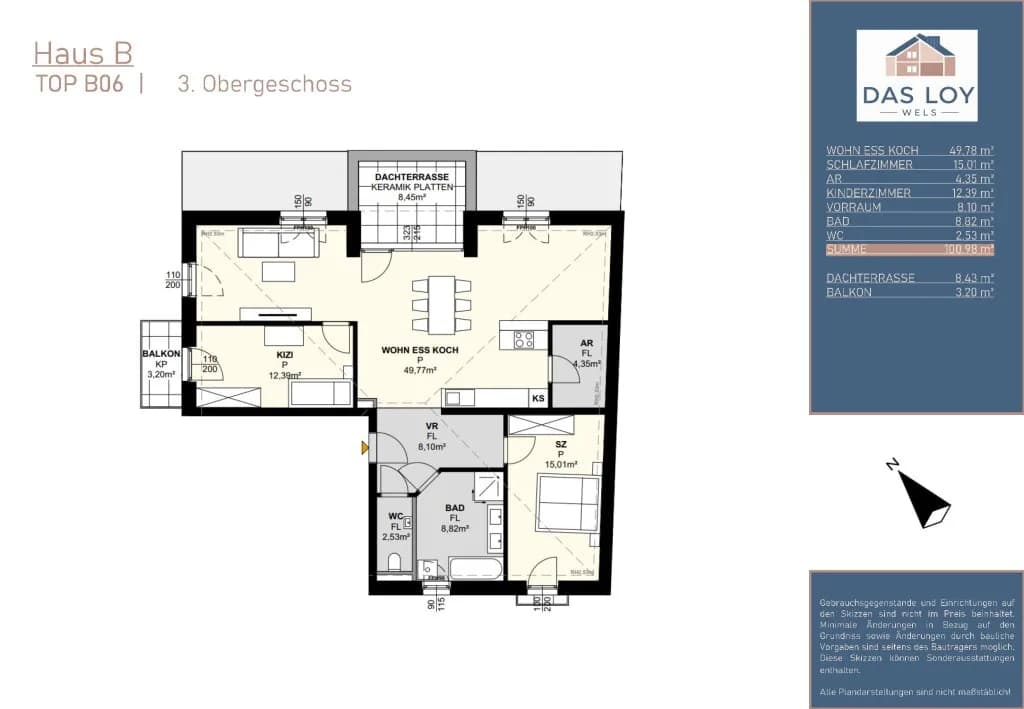 2-Zimmer-Wohnung kaufen in Wels – 100,98 m², € 588.596 – Bild 6 von 6