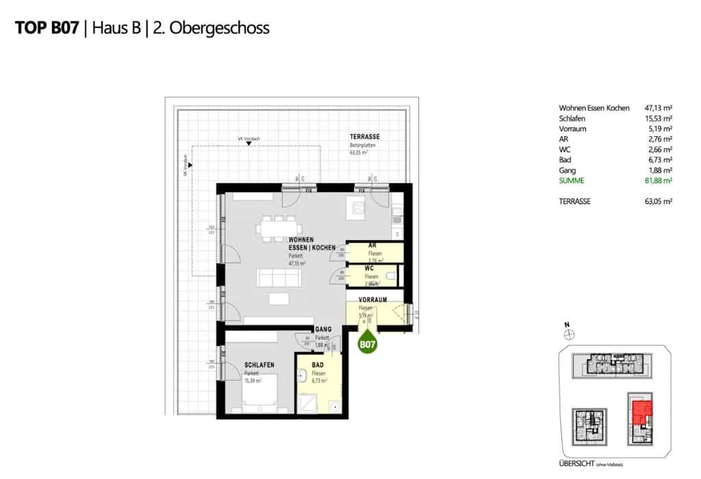 2-Zimmer-Wohnung kaufen in Amstetten – 81,88 m², € 491.280 – Bild 2 von 8