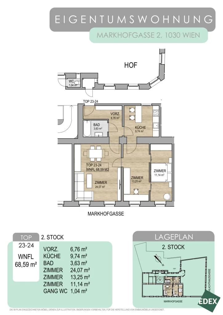 3-Zimmer-Wohnung kaufen in Wien – 68,59 m², € 330.000 – Bild 23 von 23