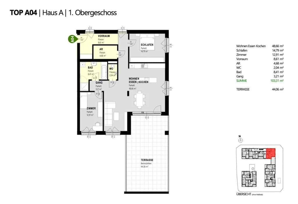 3-Zimmer-Wohnung kaufen in Amstetten – 103,31 m², € 547.543 – Bild 2 von 8