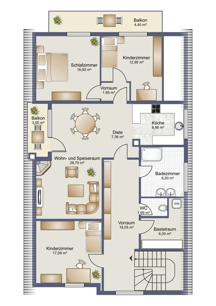 4-Zimmer-Wohnung mieten in Dornbirn – 120 m², € 1.768 – Bild 2 von 15