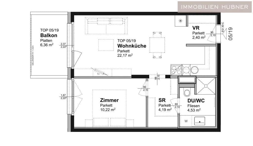2-Zimmer-Wohnung mieten in Wien – 45 m², € 828 – Bild 7 von 8